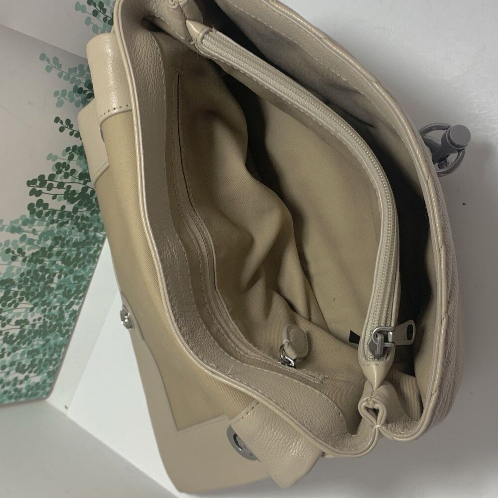 Rebecca Minkoff Quilted Leather Cream Neutral  Flap Shoulder Crossbody Purse - Picture 14 of 16